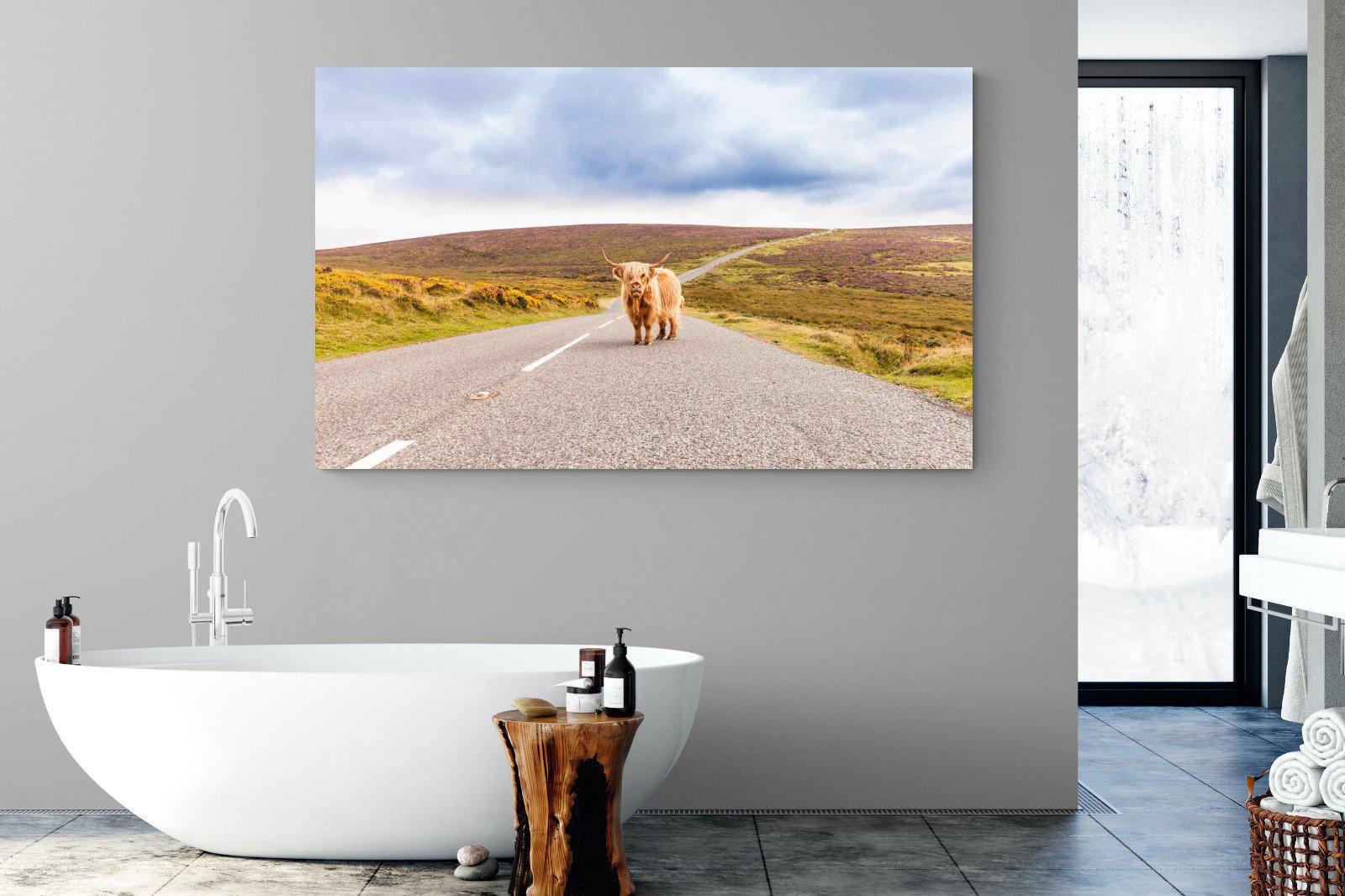 Scottish Highland Cow-Wall_Art-180 x 110cm-Mounted Canvas-No Frame-Pixalot