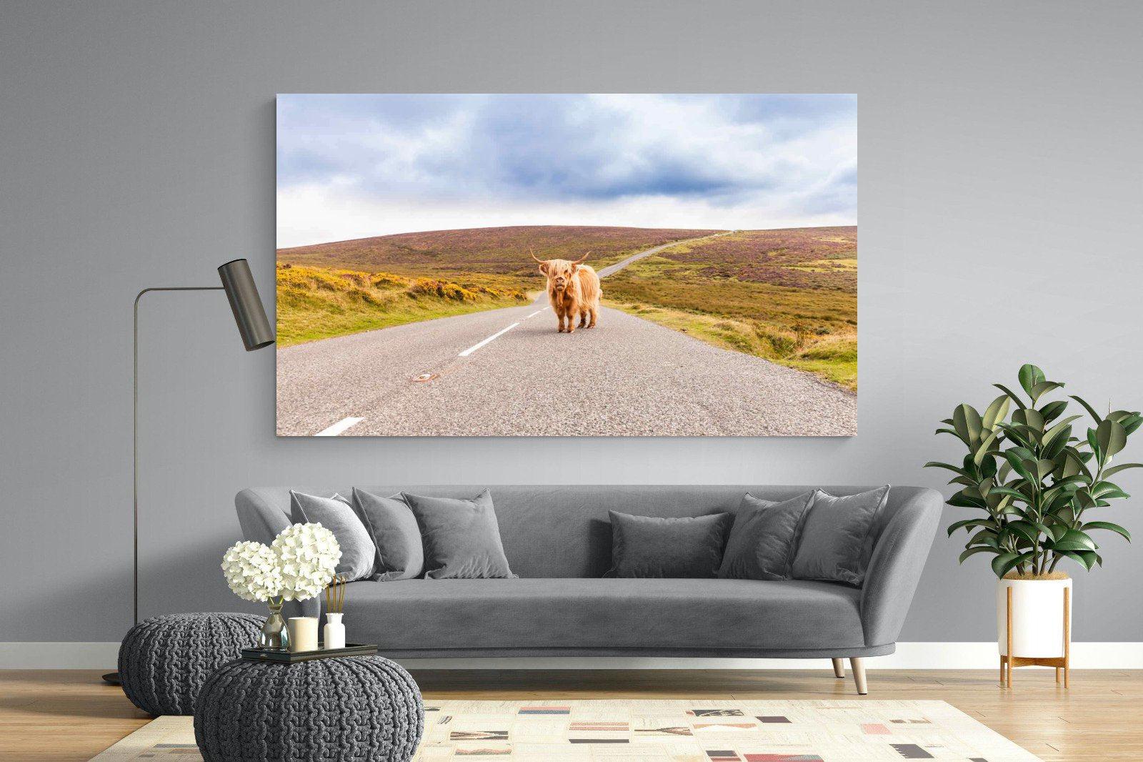 Scottish Highland Cow-Wall_Art-220 x 130cm-Mounted Canvas-No Frame-Pixalot