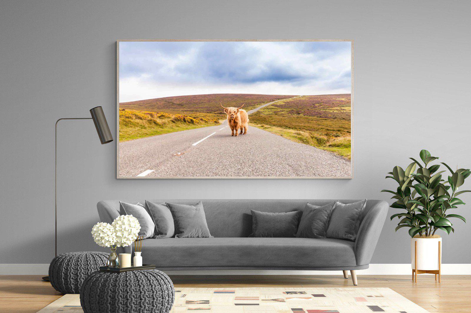 Scottish Highland Cow-Wall_Art-220 x 130cm-Mounted Canvas-Wood-Pixalot