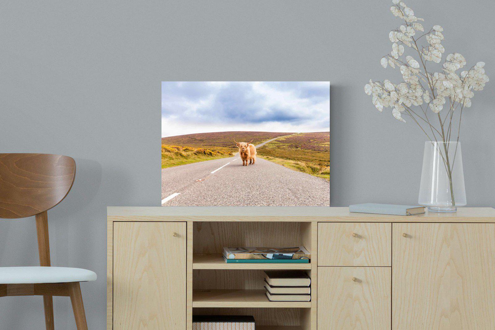 Scottish Highland Cow-Wall_Art-60 x 45cm-Mounted Canvas-No Frame-Pixalot