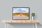 Scottish Highland Cow-Wall_Art-80 x 60cm-Mounted Canvas-Black-Pixalot