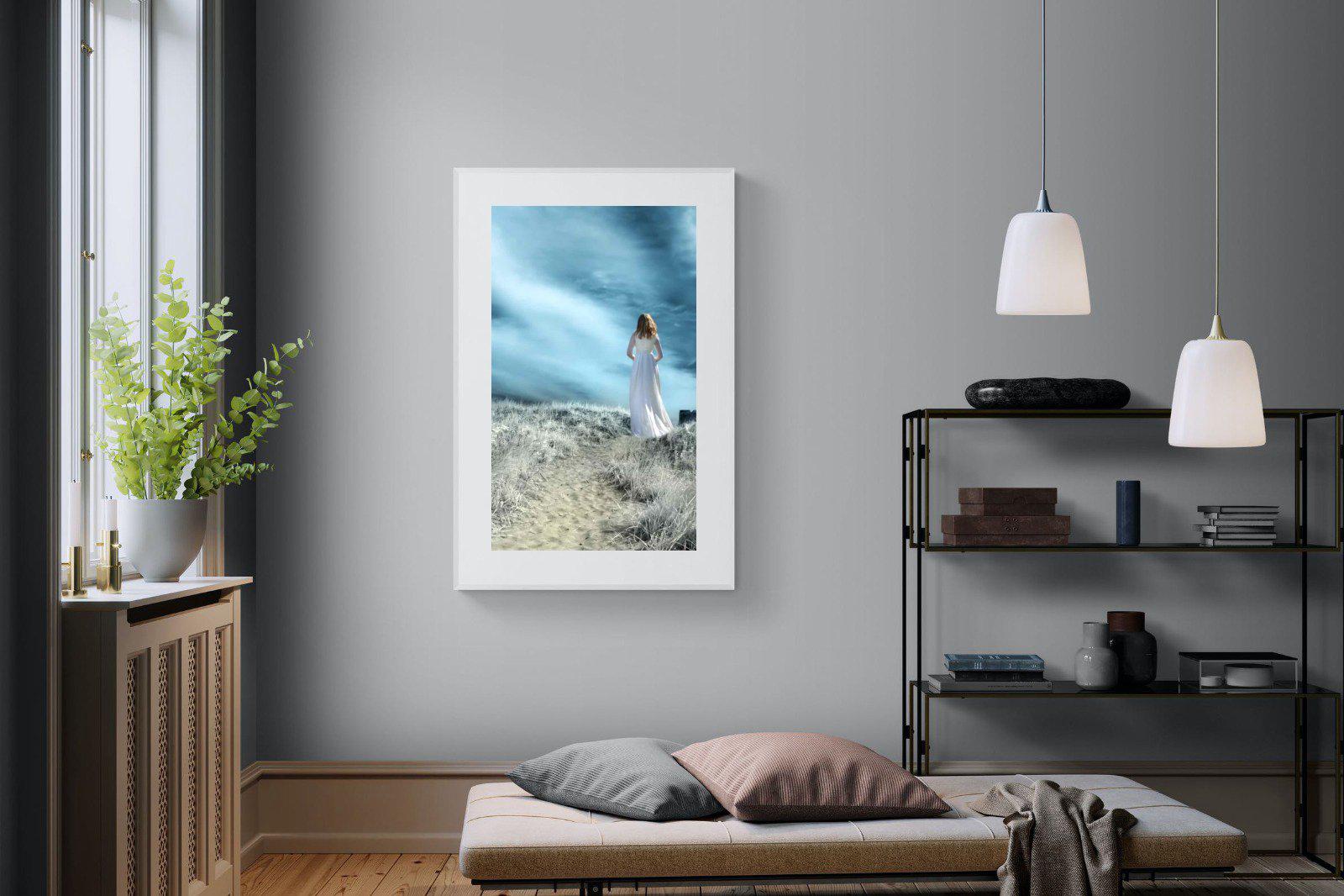 Seashore Drama-Wall_Art-100 x 150cm-Framed Print-White-Pixalot