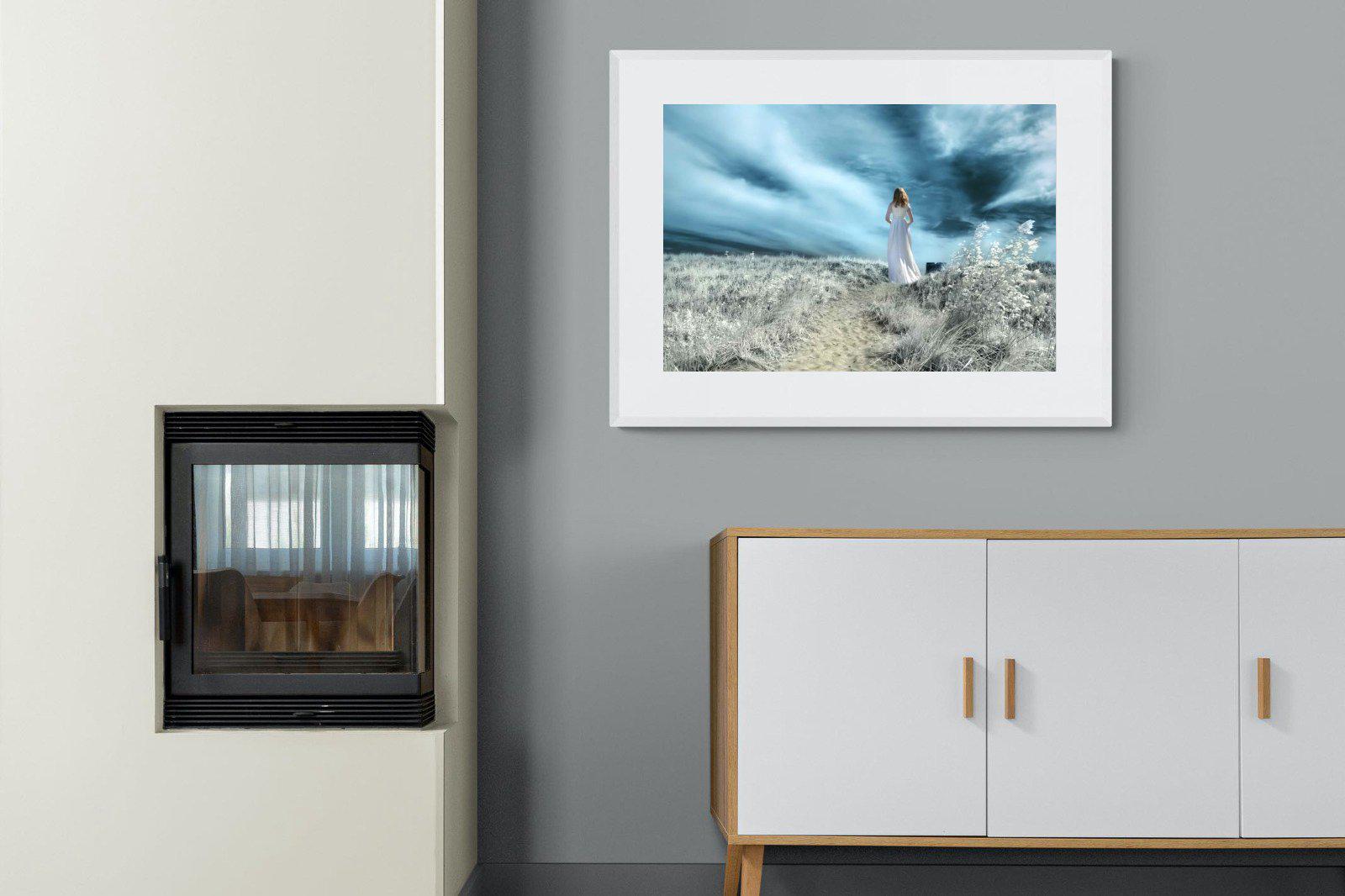Seashore Drama-Wall_Art-100 x 75cm-Framed Print-White-Pixalot