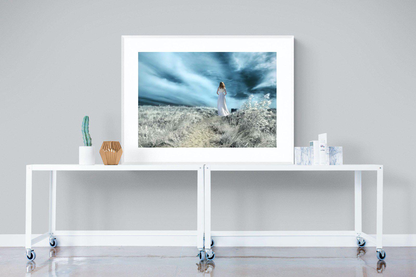 Seashore Drama-Wall_Art-120 x 90cm-Framed Print-White-Pixalot