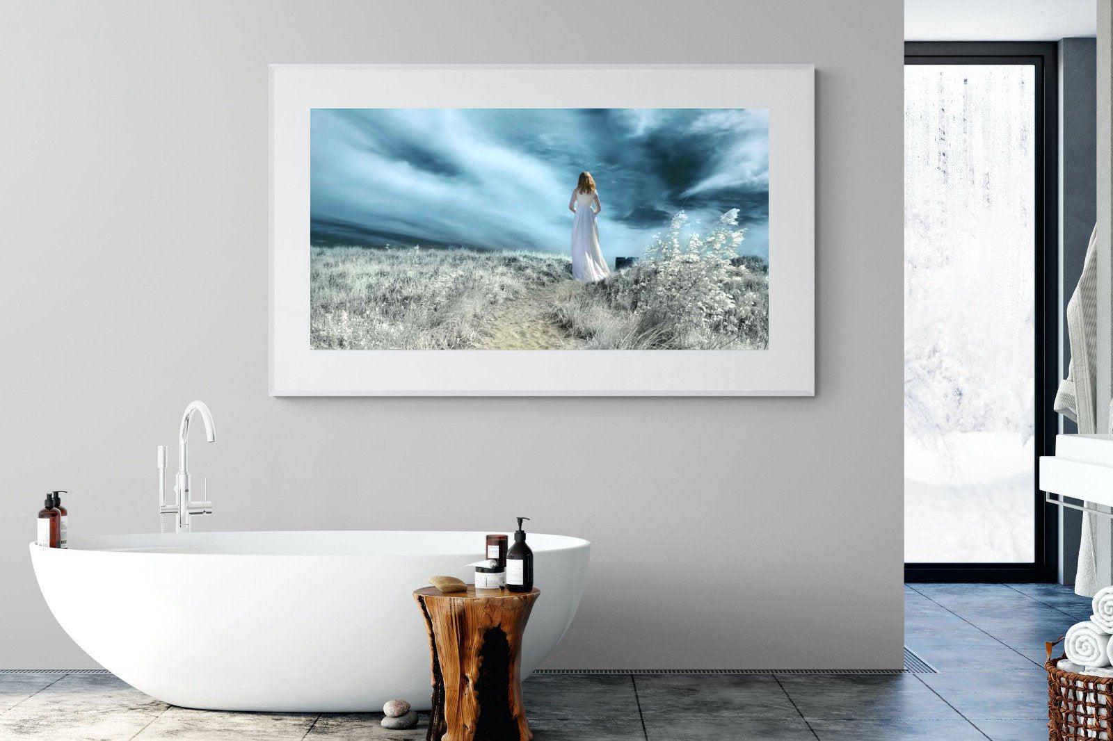 Seashore Drama-Wall_Art-180 x 110cm-Framed Print-White-Pixalot