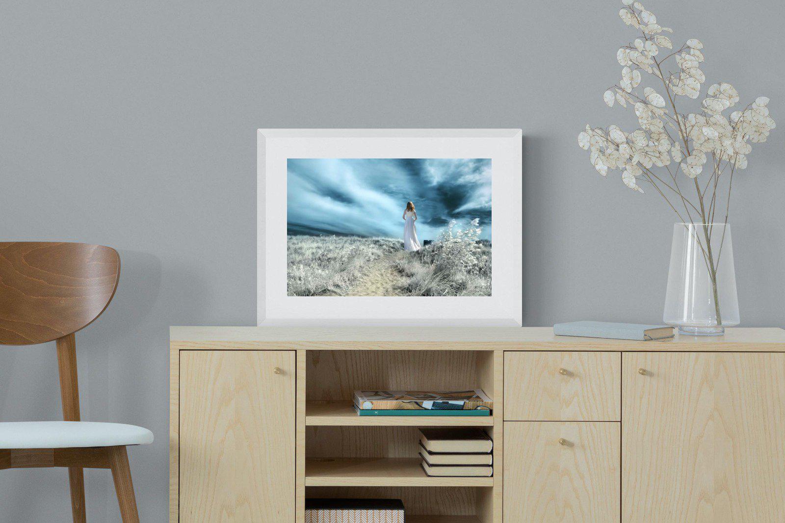Seashore Drama-Wall_Art-60 x 45cm-Framed Print-White-Pixalot