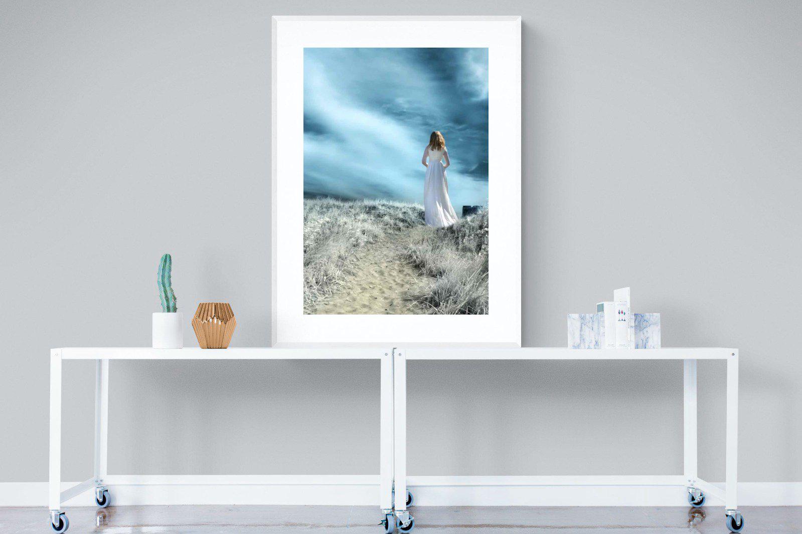 Seashore Drama-Wall_Art-90 x 120cm-Framed Print-White-Pixalot