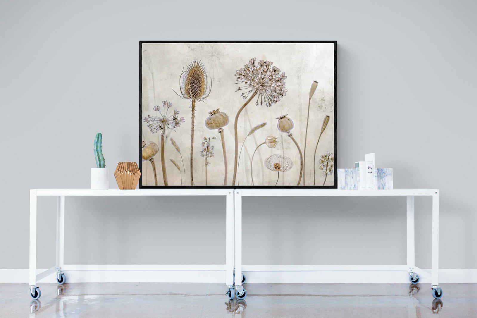 Seed Pods-Wall_Art-120 x 90cm-Mounted Canvas-Black-Pixalot