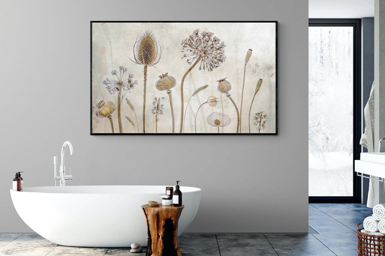 Seed Pods-Wall_Art-180 x 110cm-Mounted Canvas-Black-Pixalot