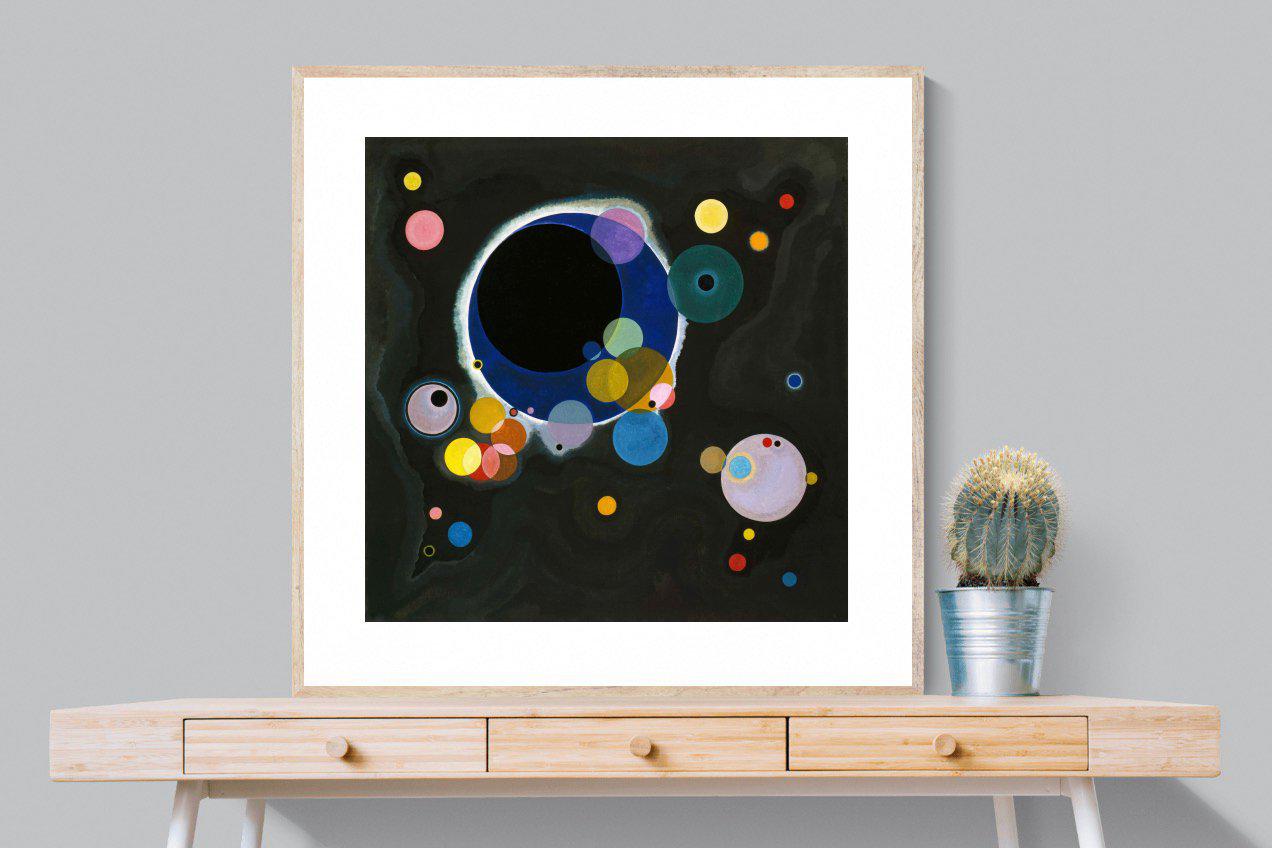 Several Circles-Wall_Art-100 x 100cm-Framed Print-Wood-Pixalot