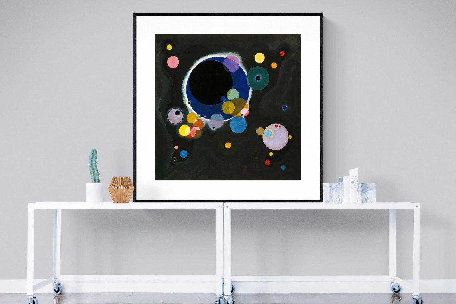 Several Circles-Wall_Art-120 x 120cm-Framed Print-Black-Pixalot