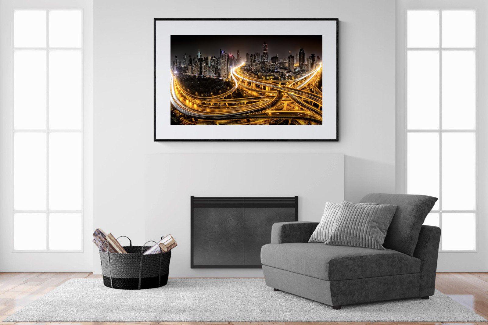 Shanghai-Wall_Art-150 x 100cm-Framed Print-Black-Pixalot