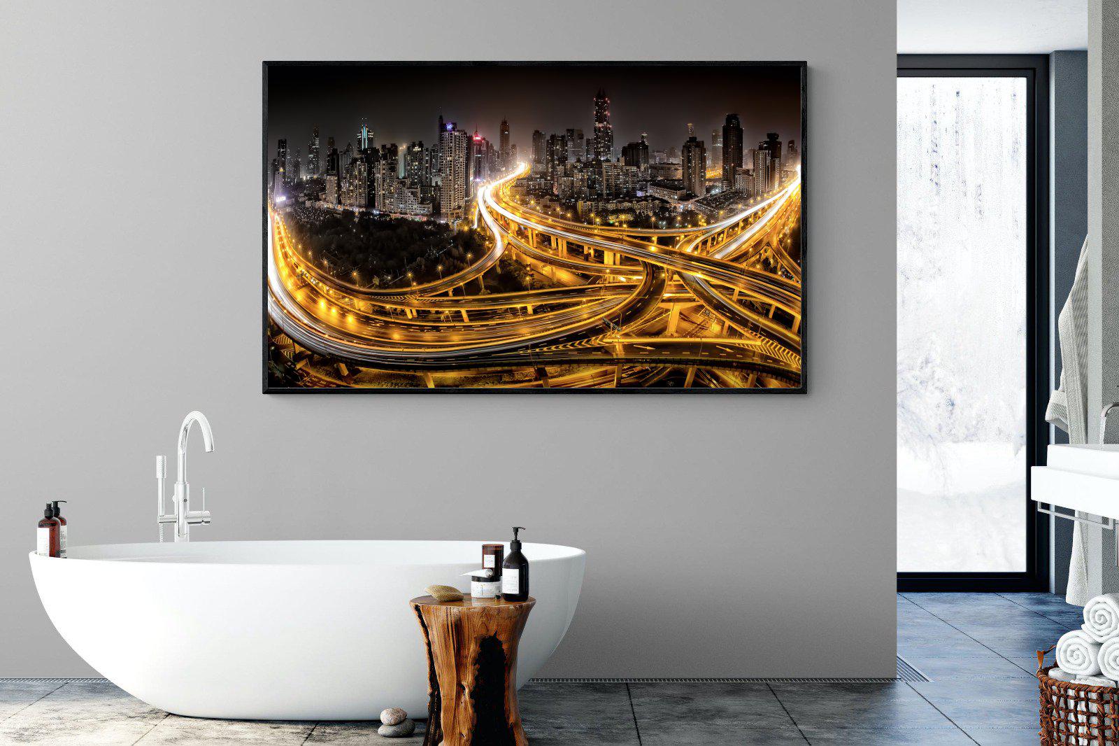 Shanghai-Wall_Art-180 x 110cm-Mounted Canvas-Black-Pixalot