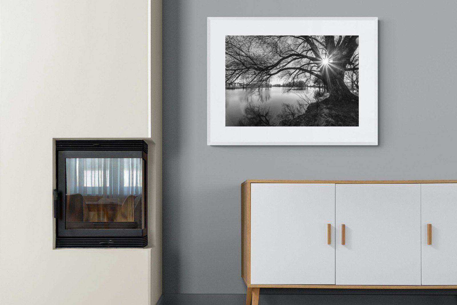 Shards of Light-Wall_Art-100 x 75cm-Framed Print-White-Pixalot