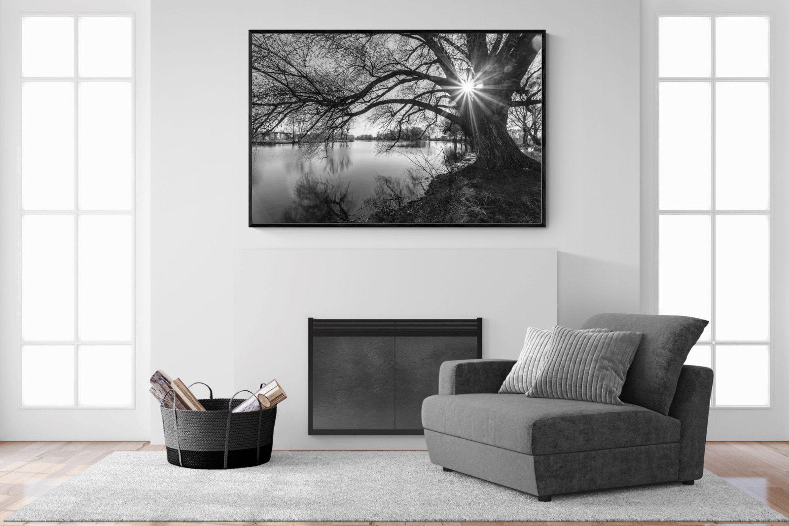Shards of Light-Wall_Art-150 x 100cm-Mounted Canvas-Black-Pixalot