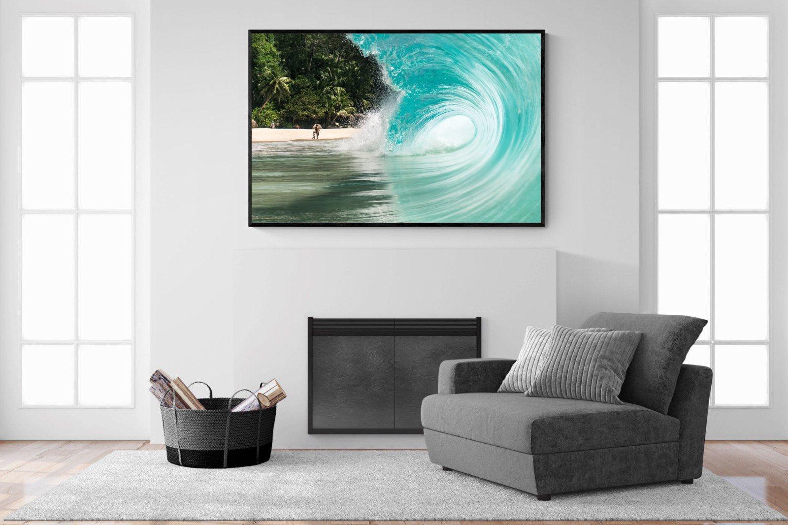 Shorebreak-Wall_Art-150 x 100cm-Mounted Canvas-Black-Pixalot