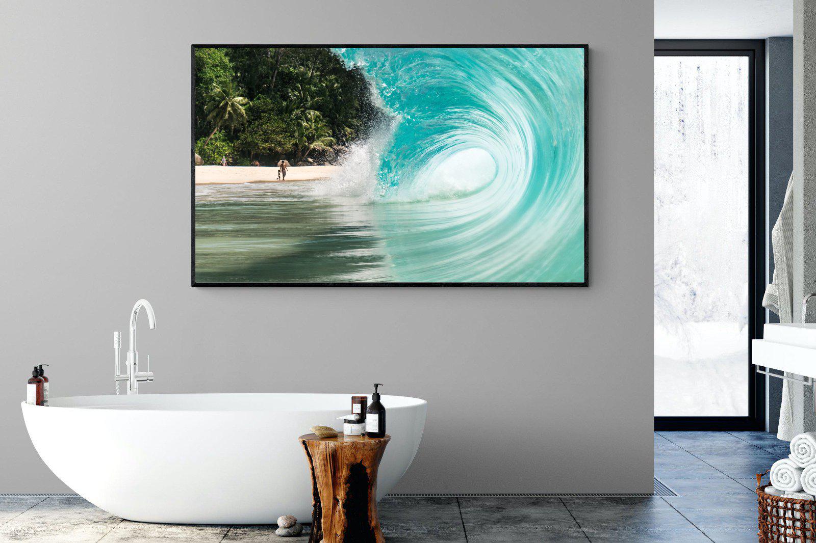 Shorebreak-Wall_Art-180 x 110cm-Mounted Canvas-Black-Pixalot