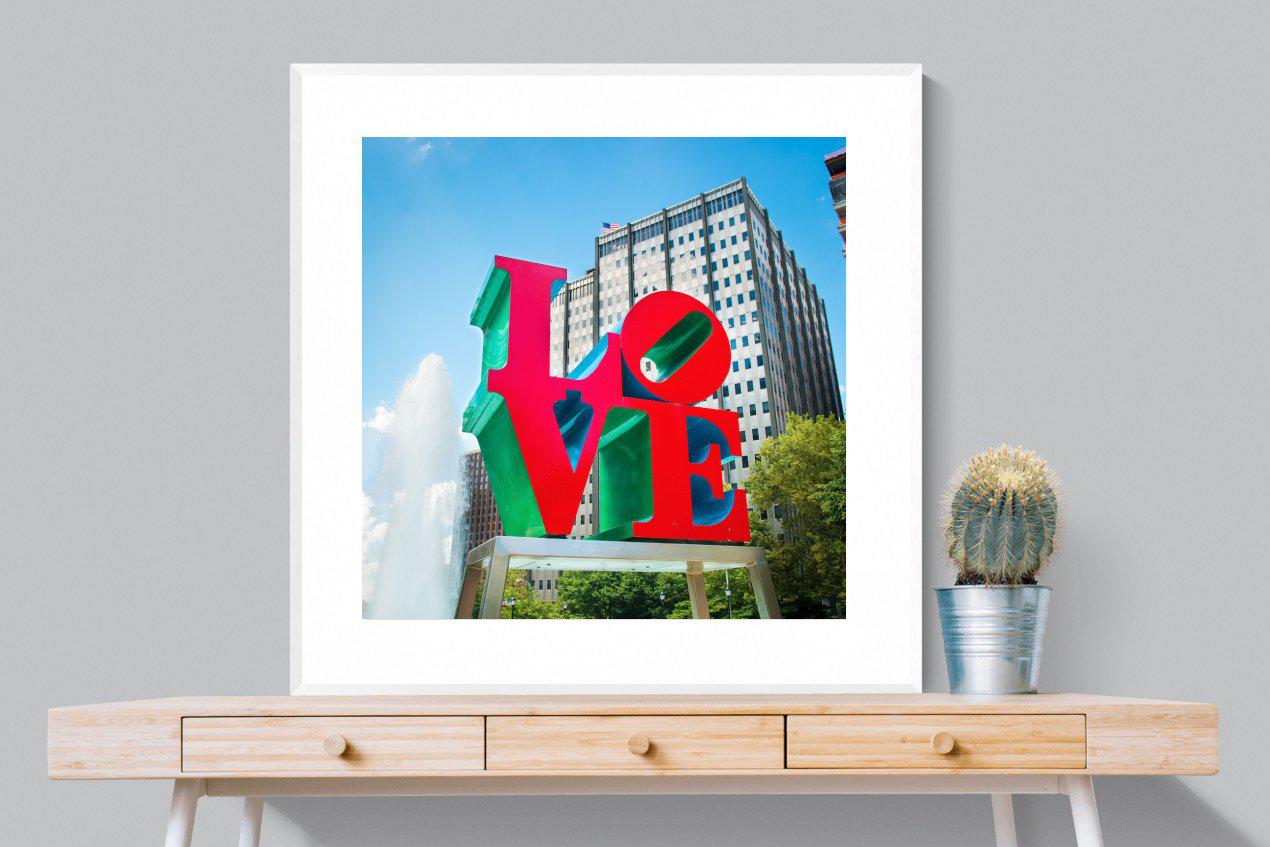 Sign of Love-Wall_Art-100 x 100cm-Framed Print-White-Pixalot