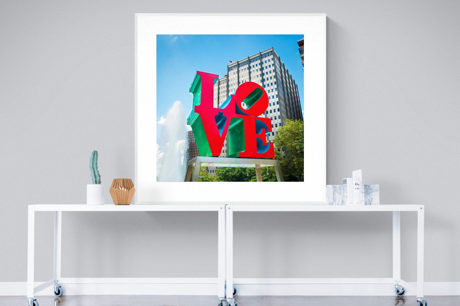 Sign of Love-Wall_Art-120 x 120cm-Framed Print-White-Pixalot