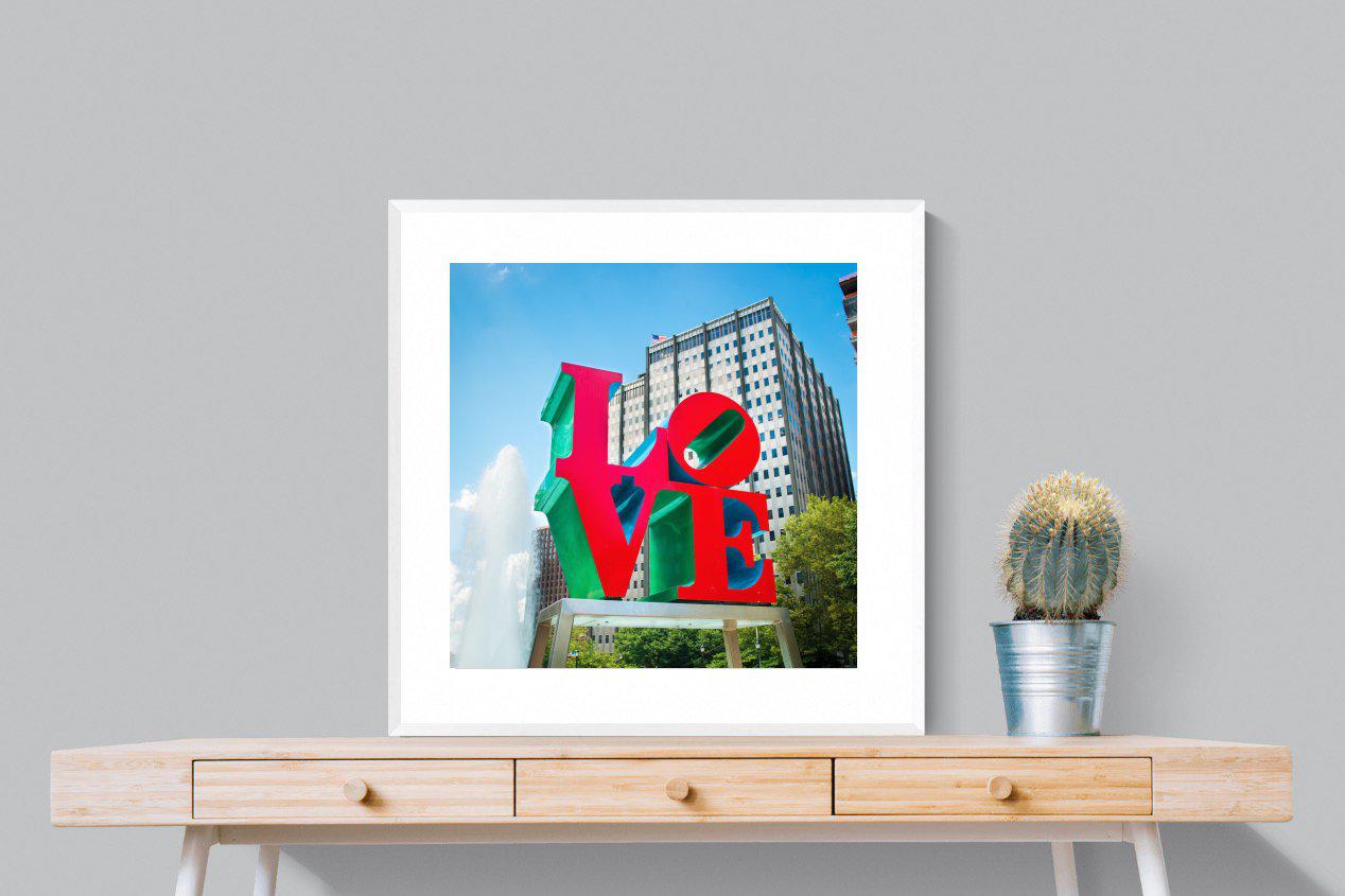Sign of Love-Wall_Art-80 x 80cm-Framed Print-White-Pixalot