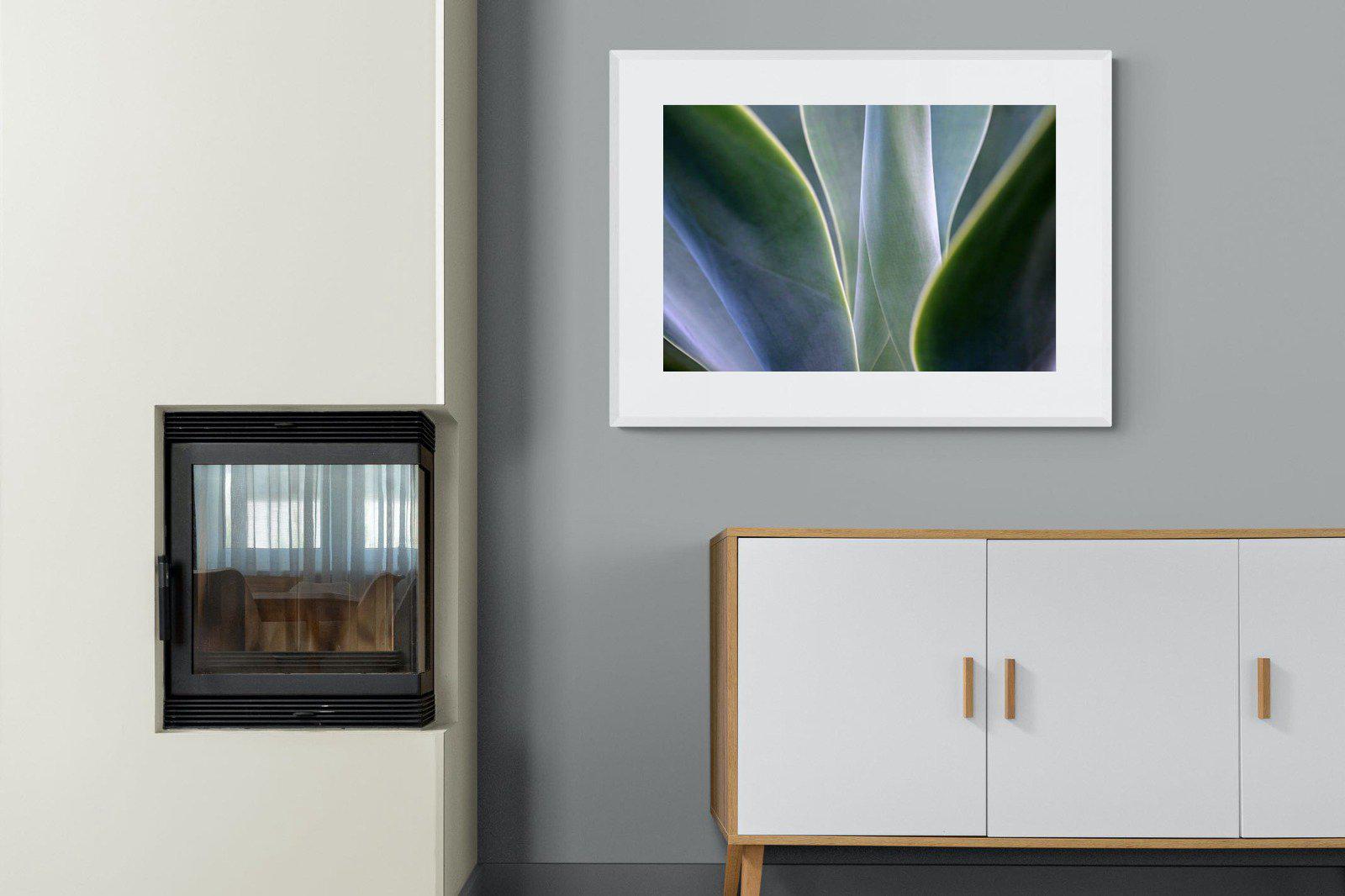 Silky Leaves-Wall_Art-100 x 75cm-Framed Print-White-Pixalot