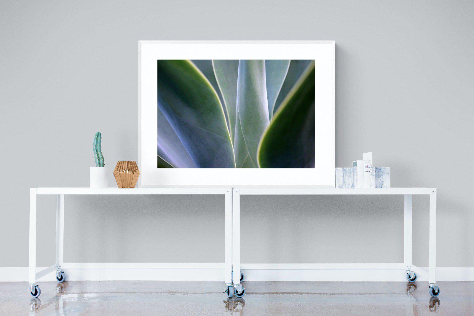 Silky Leaves-Wall_Art-120 x 90cm-Framed Print-White-Pixalot