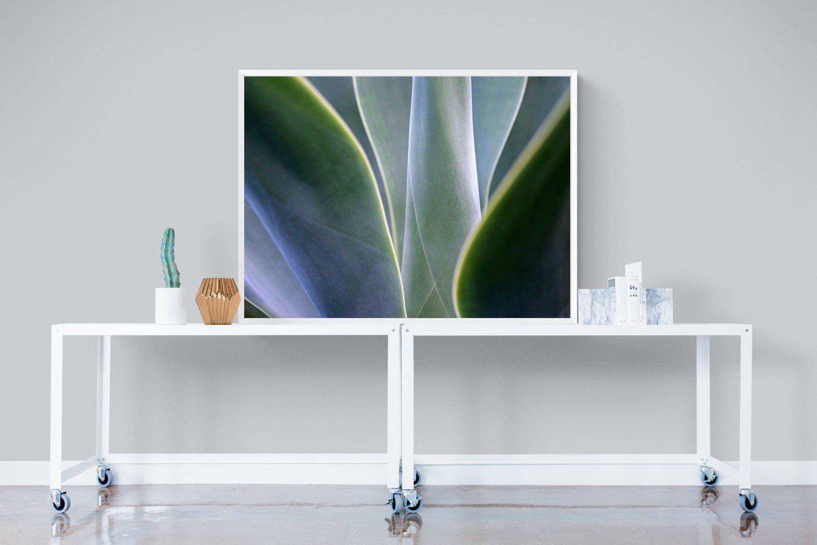Silky Leaves-Wall_Art-120 x 90cm-Mounted Canvas-White-Pixalot