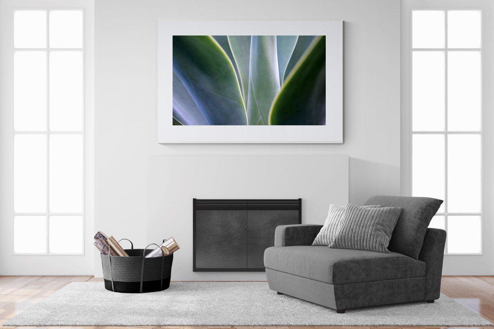 Silky Leaves-Wall_Art-150 x 100cm-Framed Print-White-Pixalot