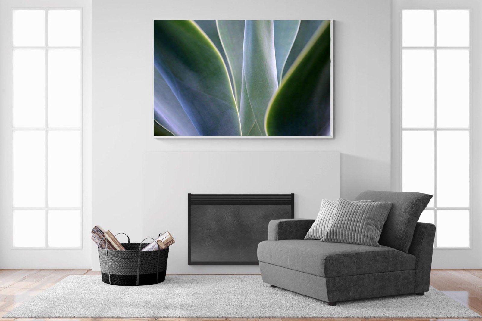 Silky Leaves-Wall_Art-150 x 100cm-Mounted Canvas-White-Pixalot
