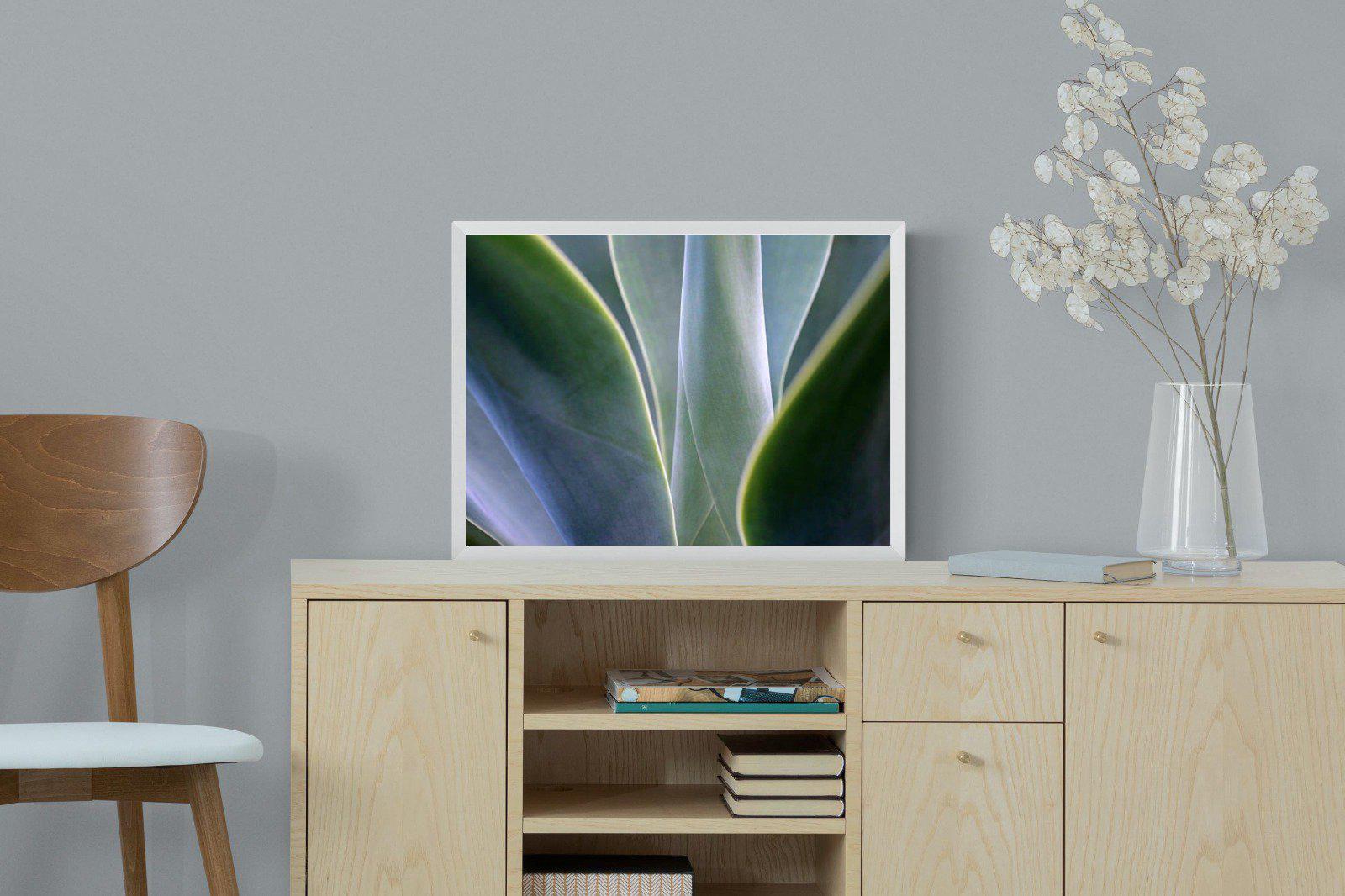 Silky Leaves-Wall_Art-60 x 45cm-Mounted Canvas-White-Pixalot