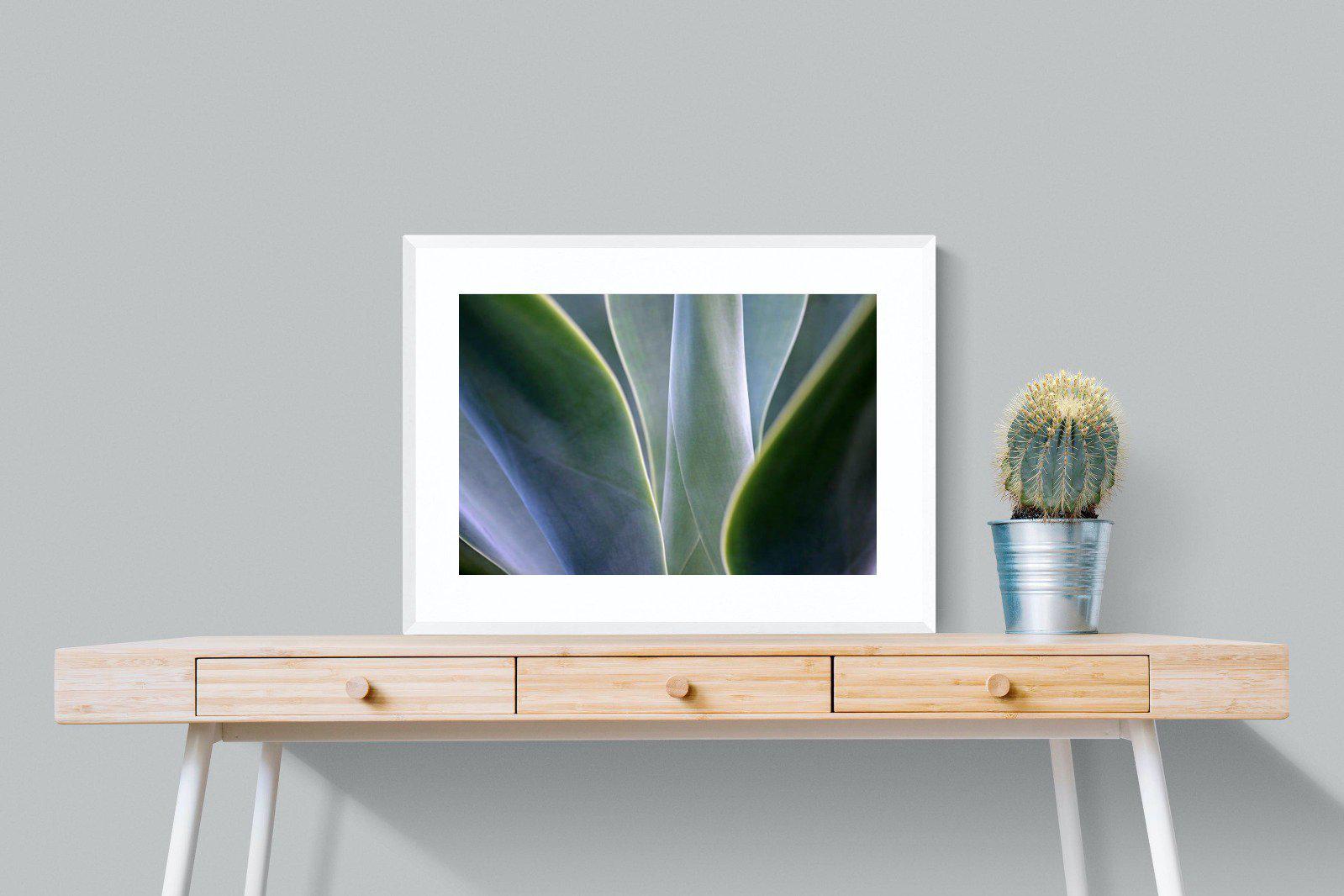 Silky Leaves-Wall_Art-80 x 60cm-Framed Print-White-Pixalot