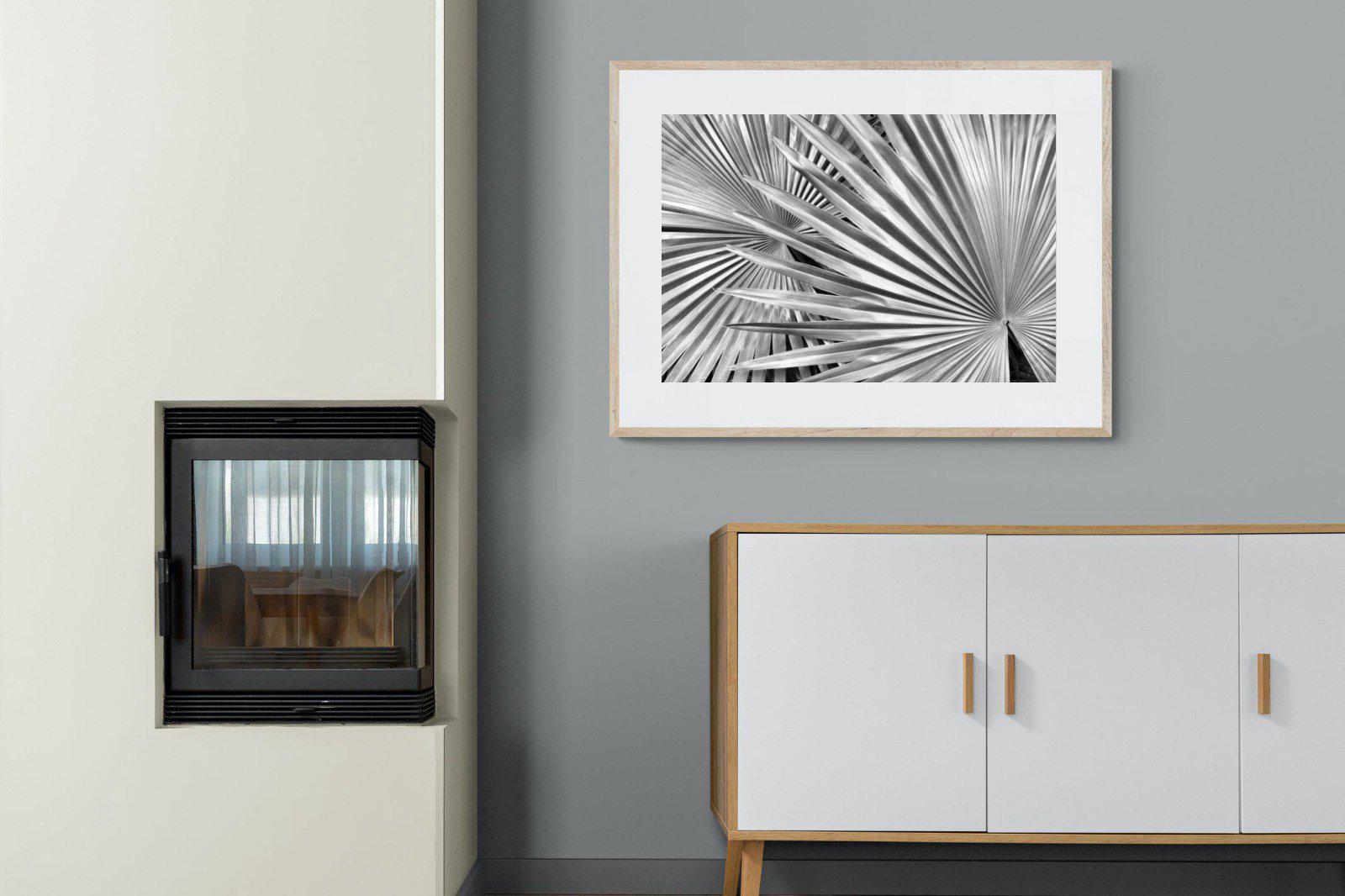 Silver Palm-Wall_Art-100 x 75cm-Framed Print-Wood-Pixalot