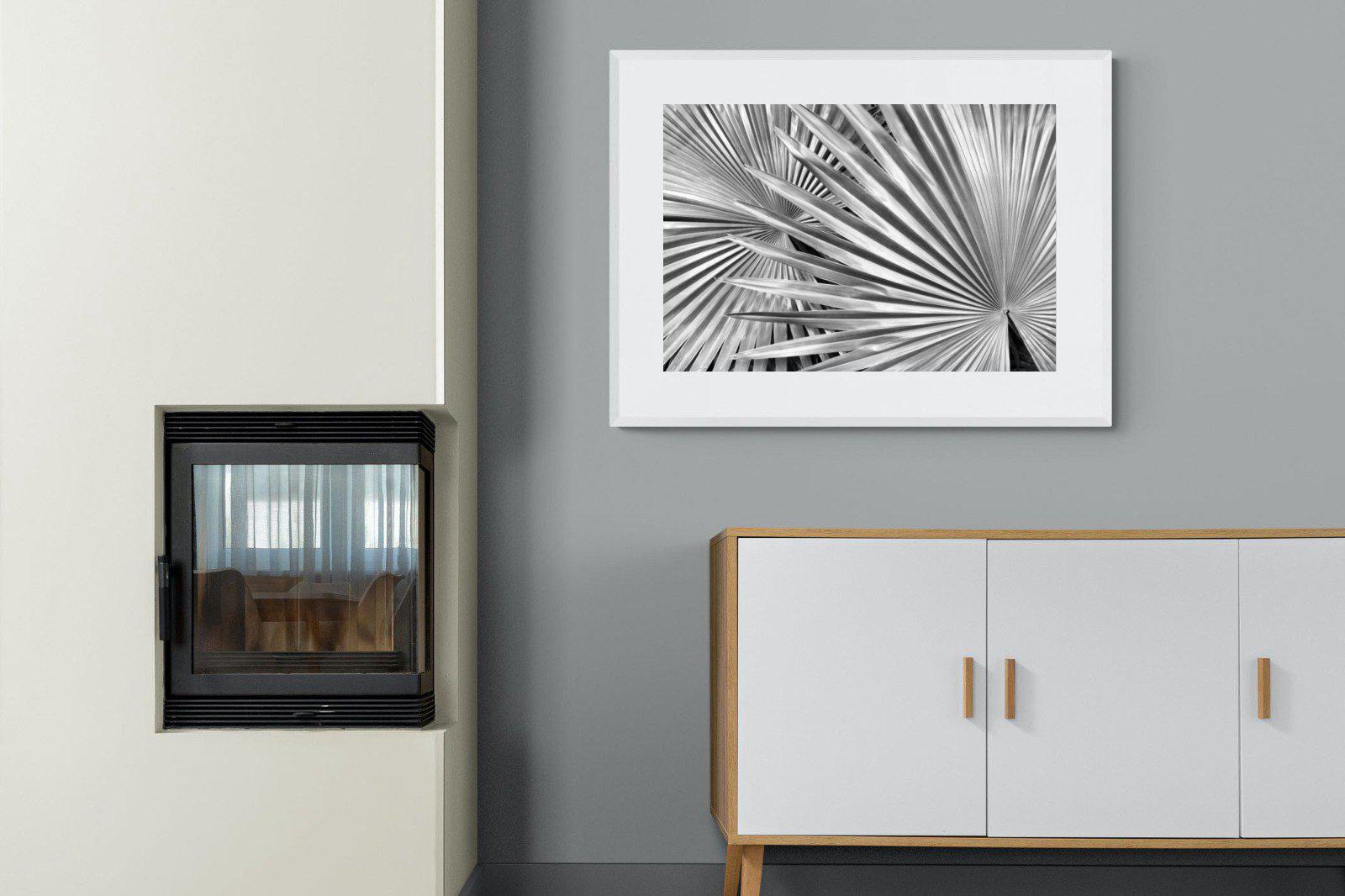 Silver Palm-Wall_Art-100 x 75cm-Framed Print-White-Pixalot