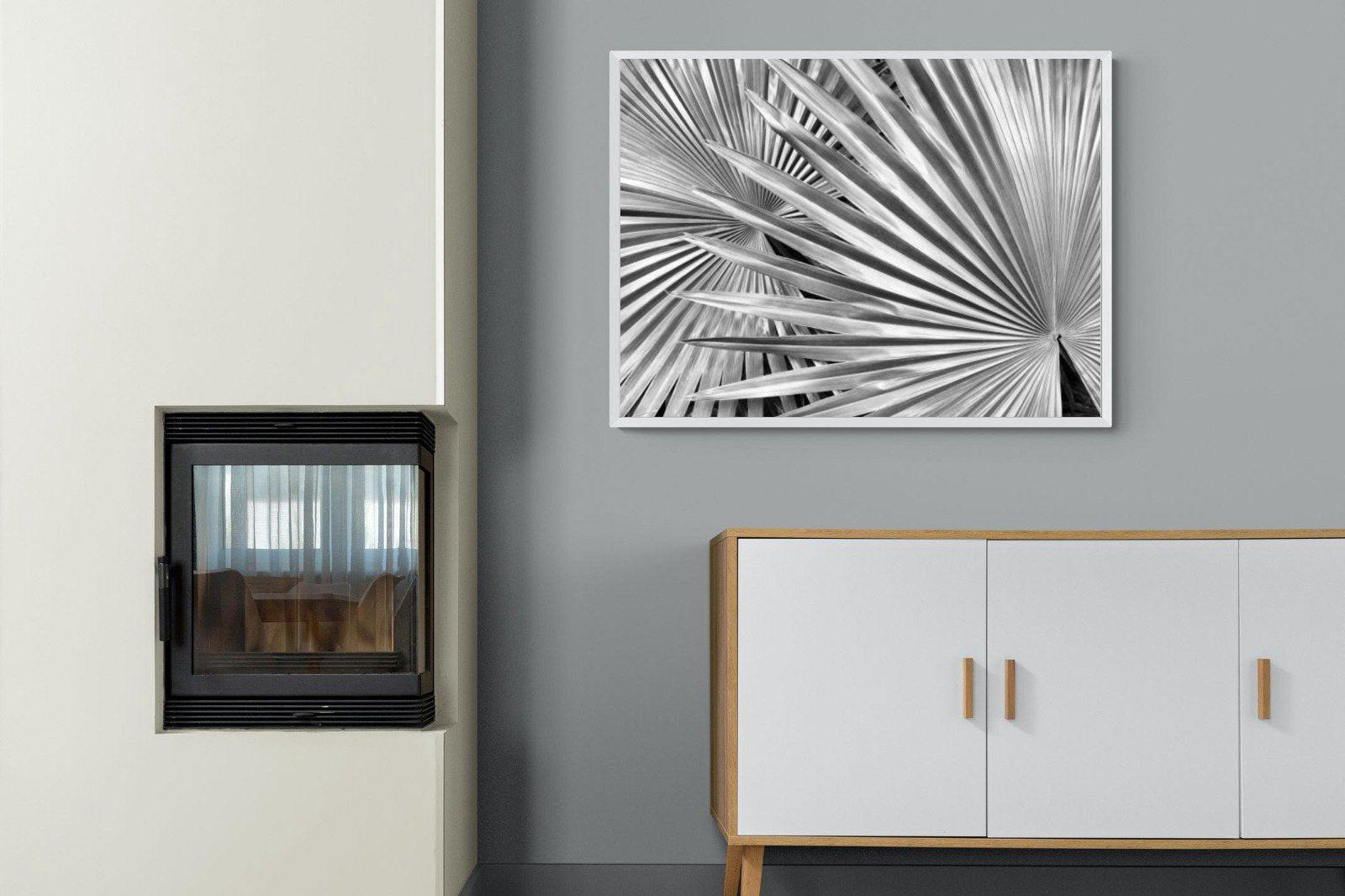 Silver Palm-Wall_Art-100 x 75cm-Mounted Canvas-White-Pixalot