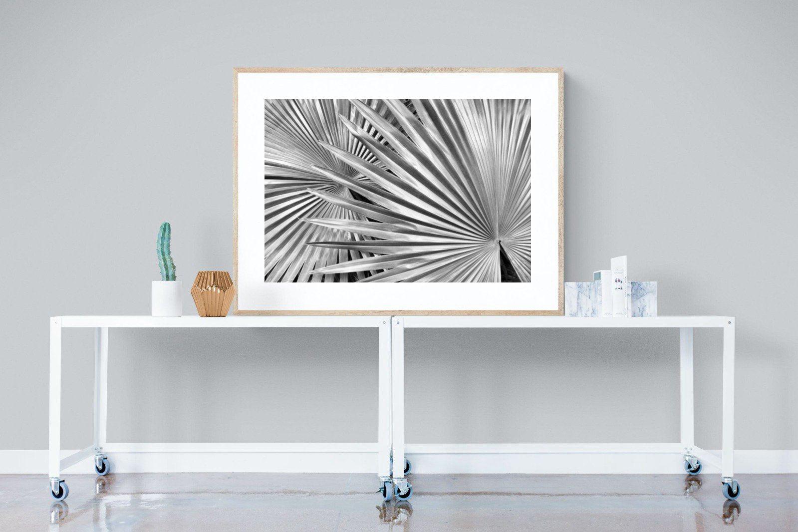 Silver Palm-Wall_Art-120 x 90cm-Framed Print-Wood-Pixalot