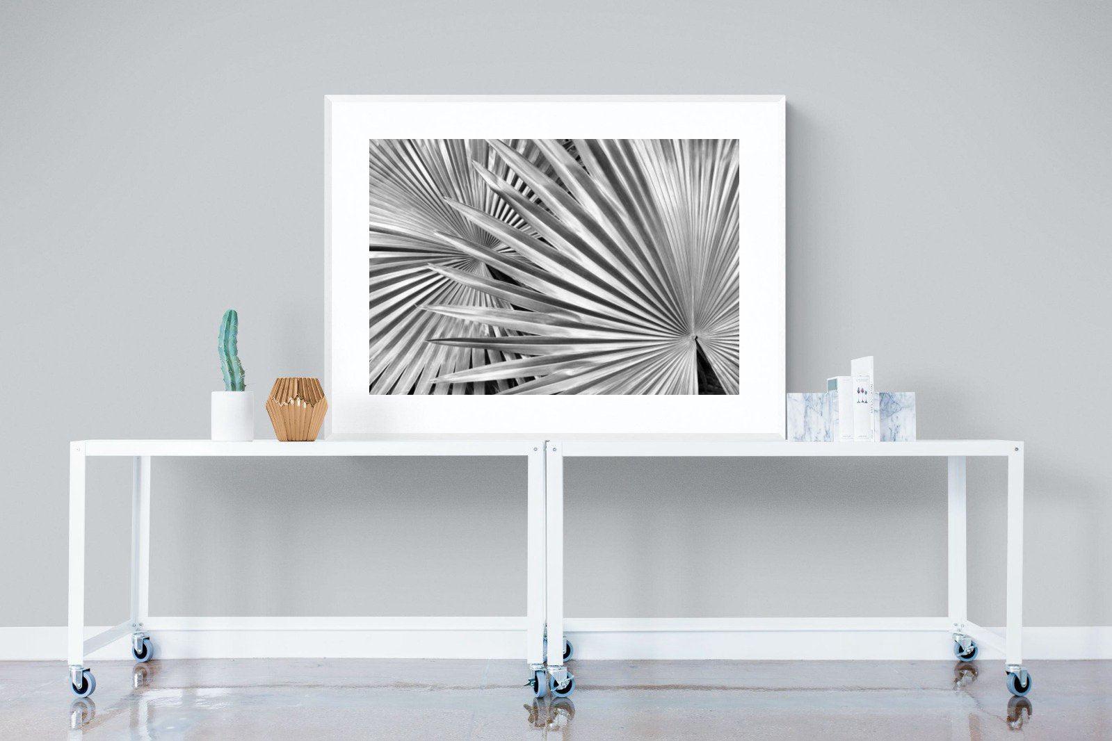 Silver Palm-Wall_Art-120 x 90cm-Framed Print-White-Pixalot