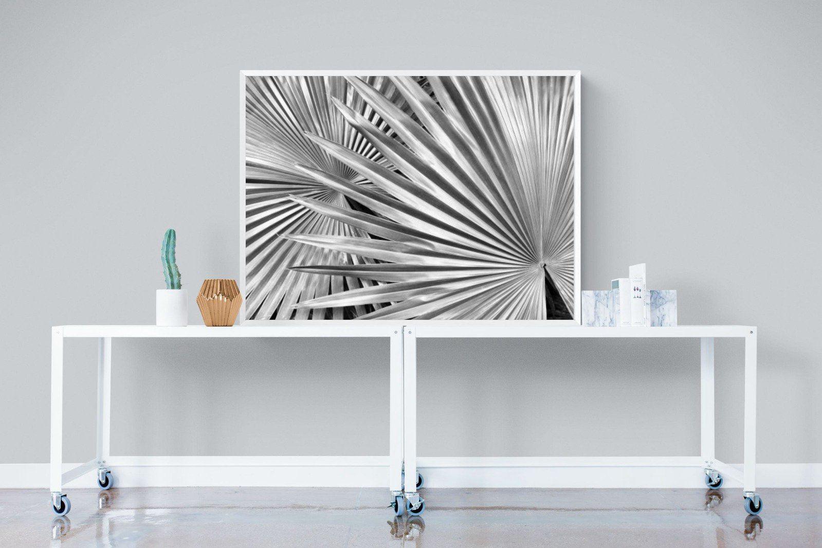 Silver Palm-Wall_Art-120 x 90cm-Mounted Canvas-White-Pixalot