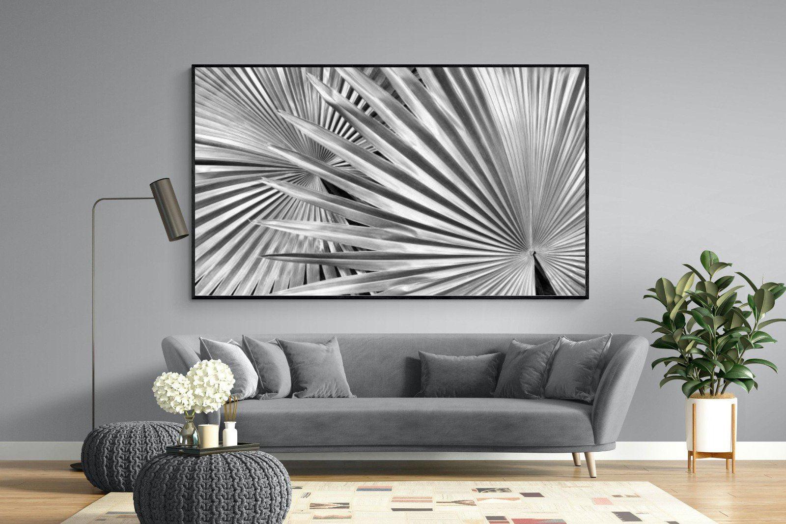 Silver Palm-Wall_Art-220 x 130cm-Mounted Canvas-Black-Pixalot