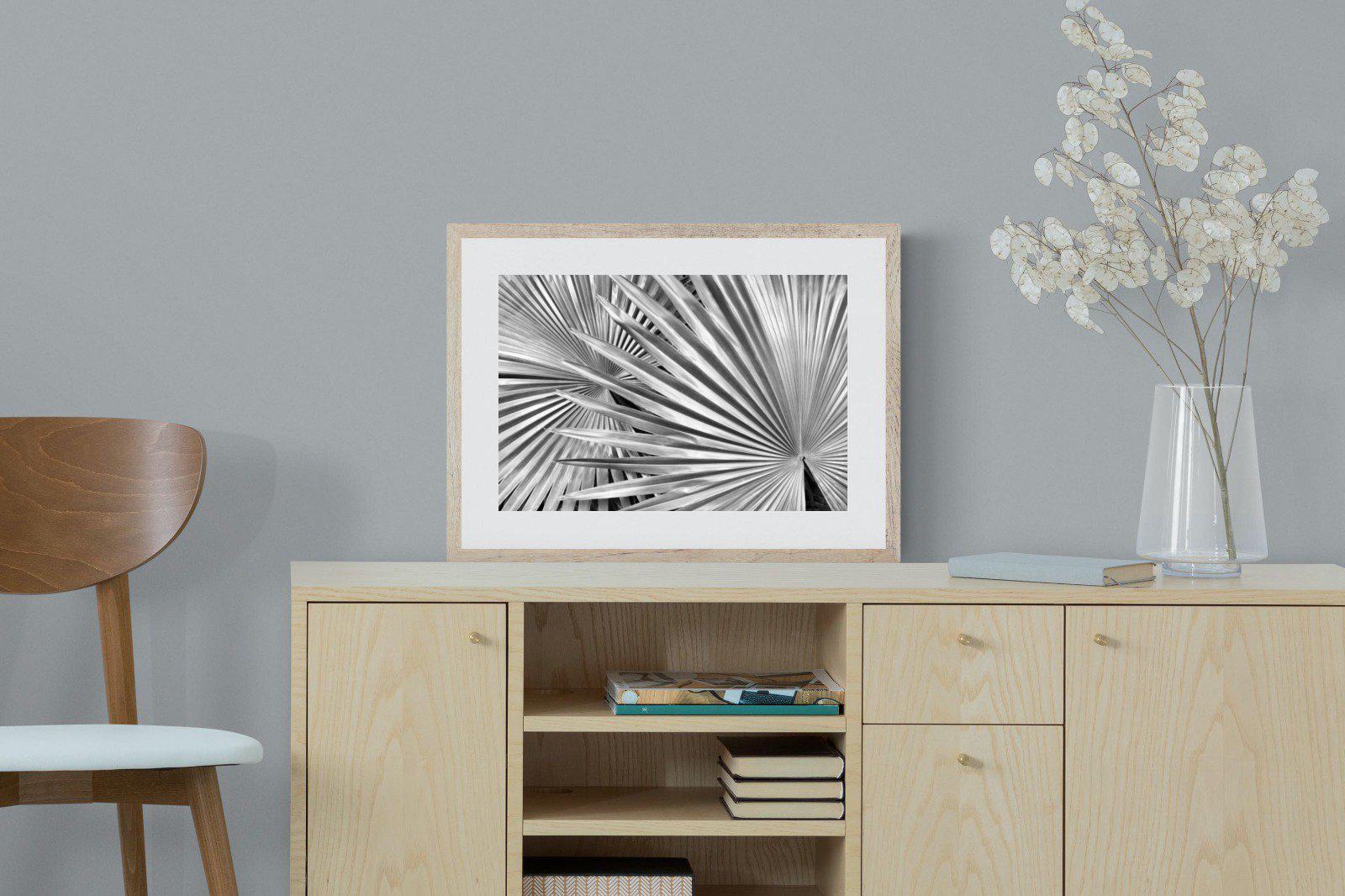 Silver Palm-Wall_Art-60 x 45cm-Framed Print-Wood-Pixalot