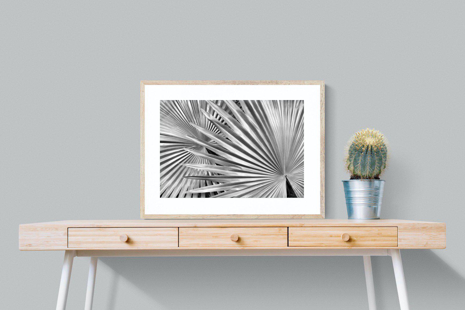 Silver Palm-Wall_Art-80 x 60cm-Framed Print-Wood-Pixalot