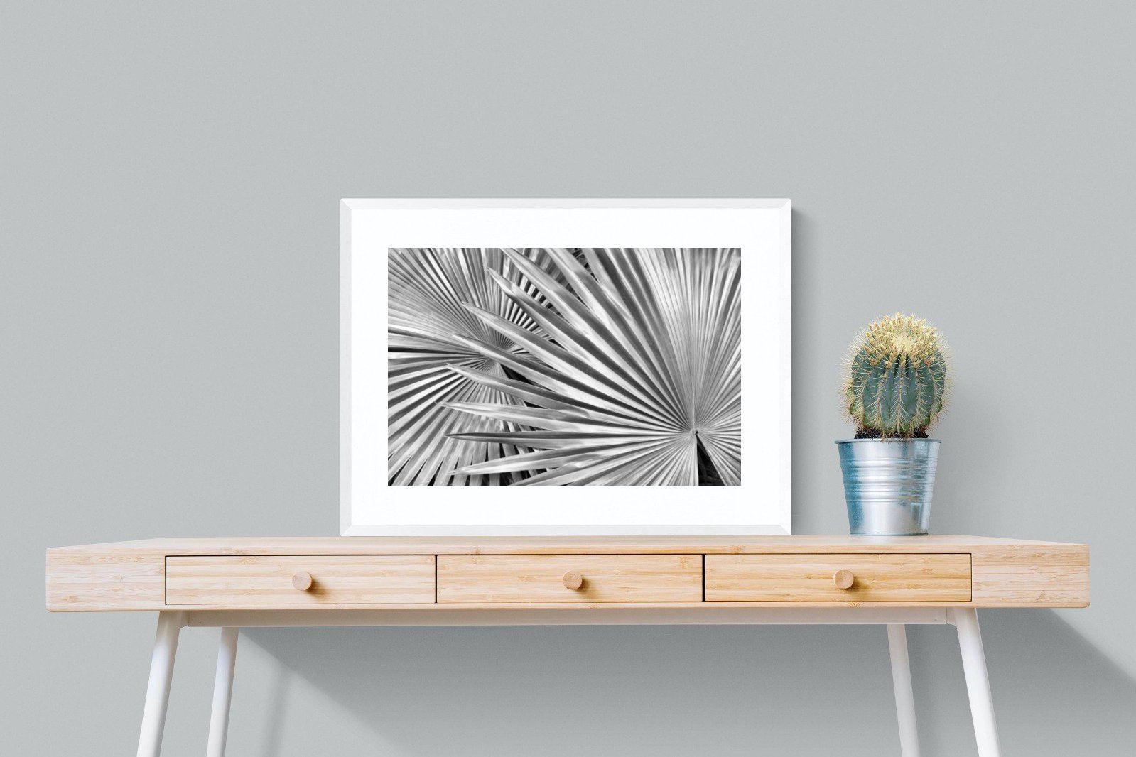Silver Palm-Wall_Art-80 x 60cm-Framed Print-White-Pixalot
