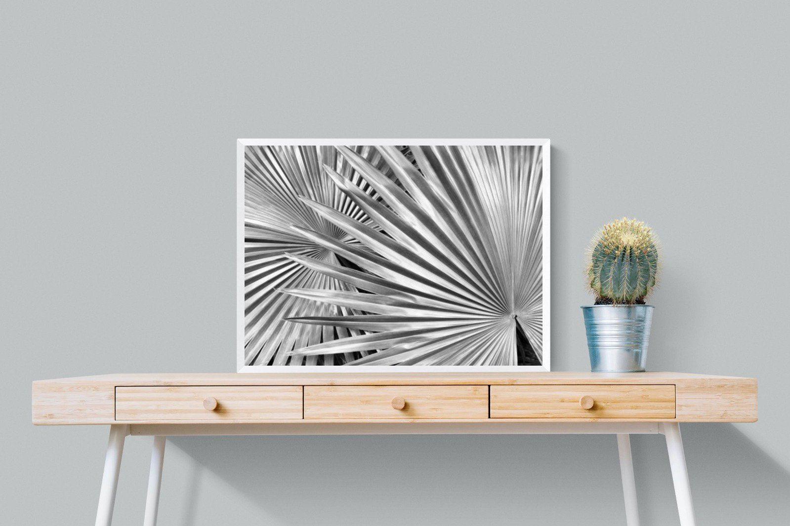 Silver Palm-Wall_Art-80 x 60cm-Mounted Canvas-White-Pixalot