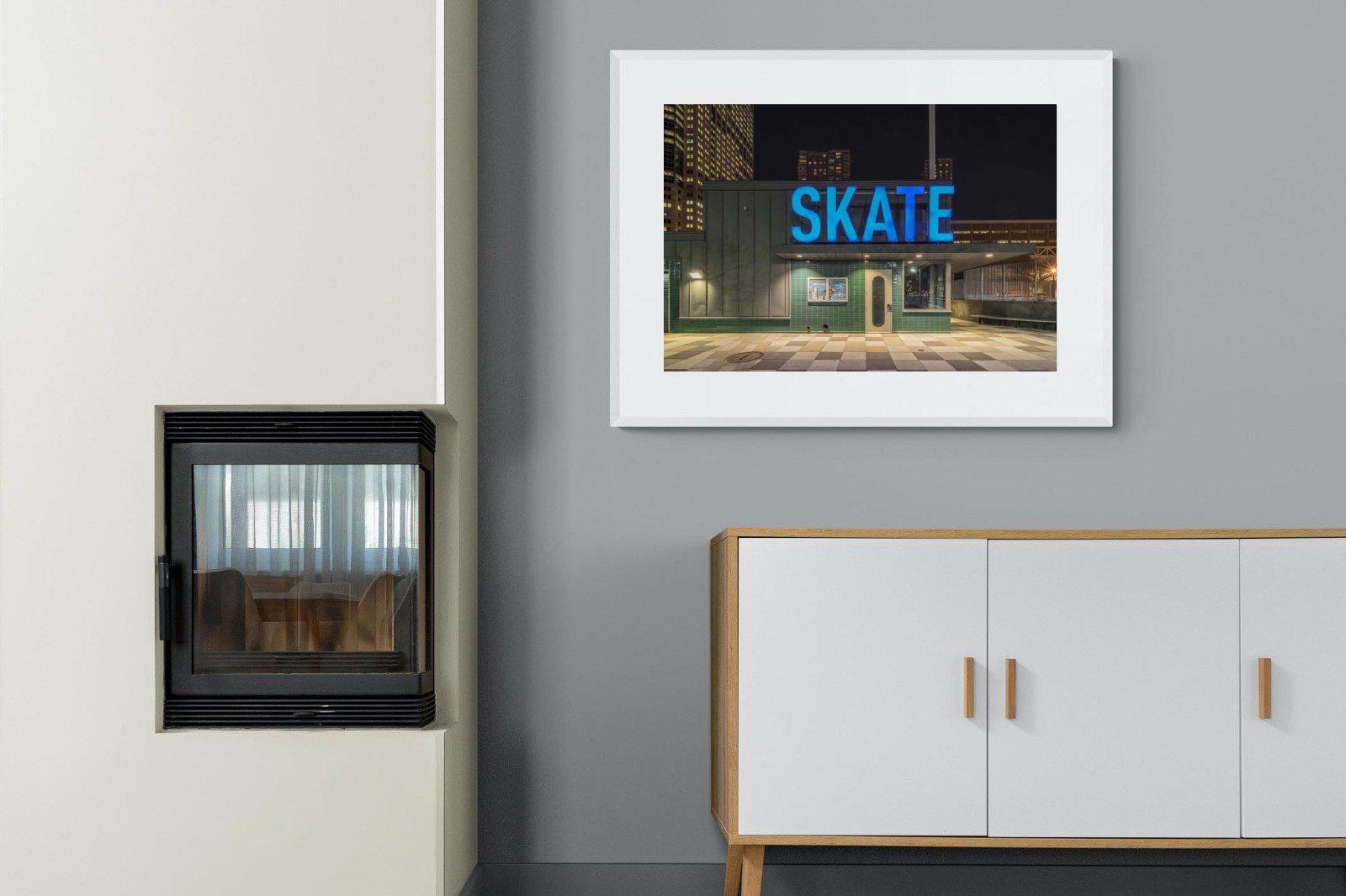 Skate-Wall_Art-100 x 75cm-Framed Print-White-Pixalot