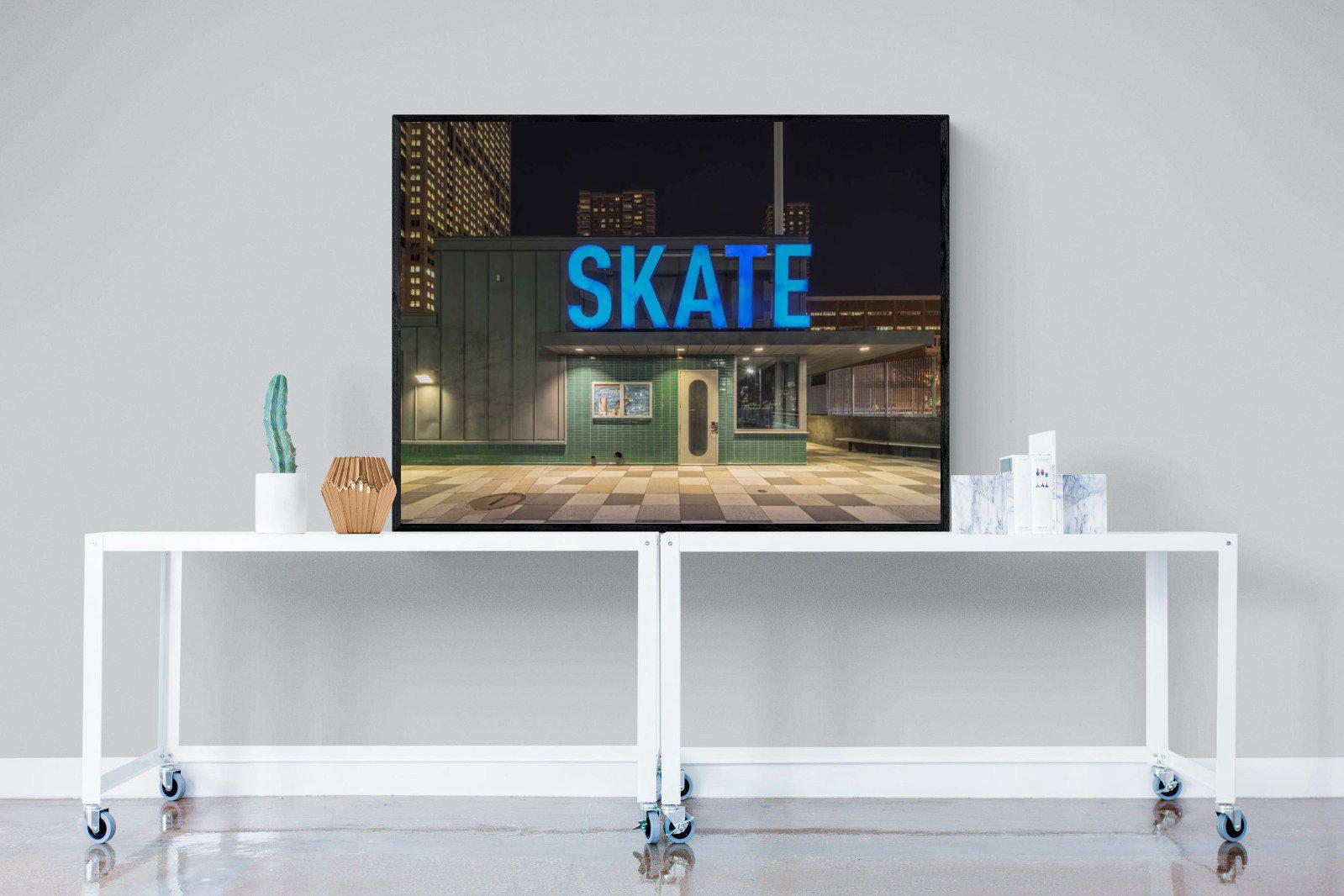 Skate-Wall_Art-120 x 90cm-Mounted Canvas-Black-Pixalot