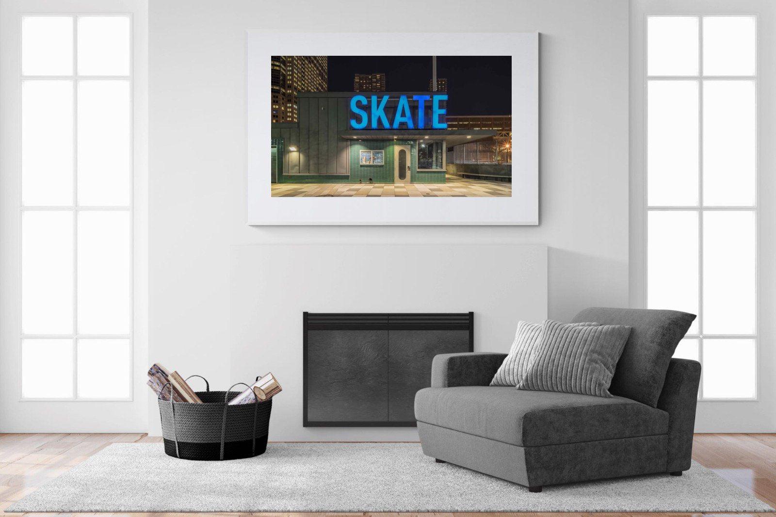 Skate-Wall_Art-150 x 100cm-Framed Print-White-Pixalot