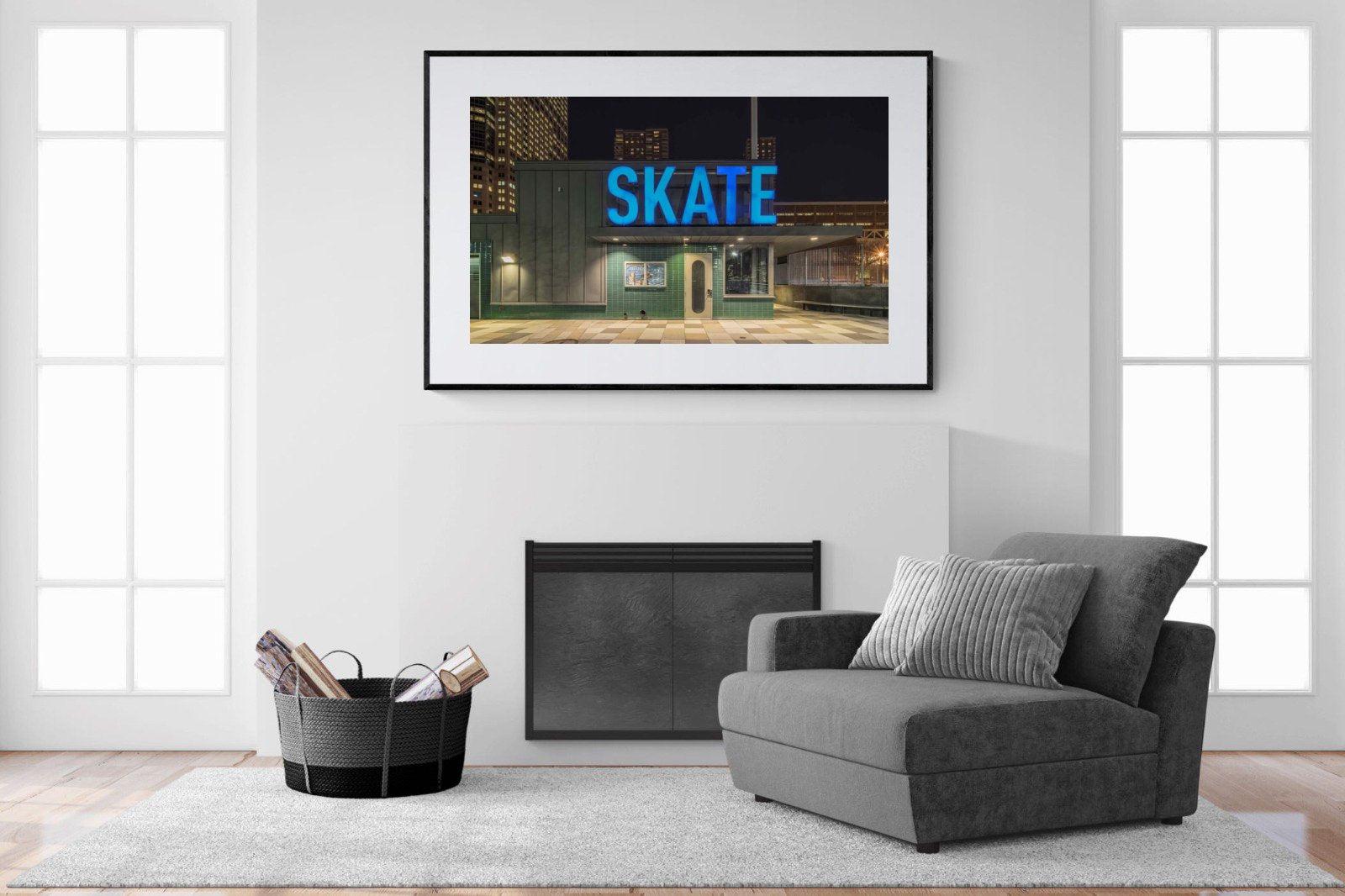 Skate-Wall_Art-150 x 100cm-Framed Print-Black-Pixalot