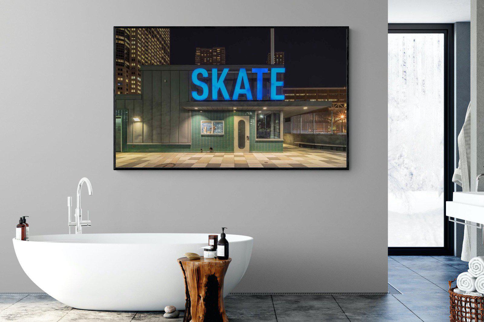 Skate-Wall_Art-180 x 110cm-Mounted Canvas-Black-Pixalot