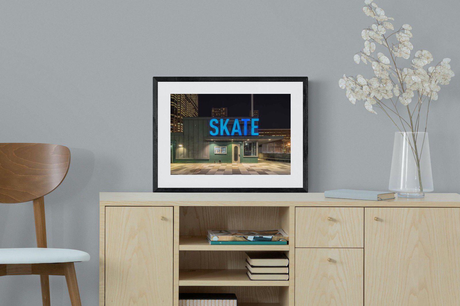 Skate-Wall_Art-60 x 45cm-Framed Print-Black-Pixalot