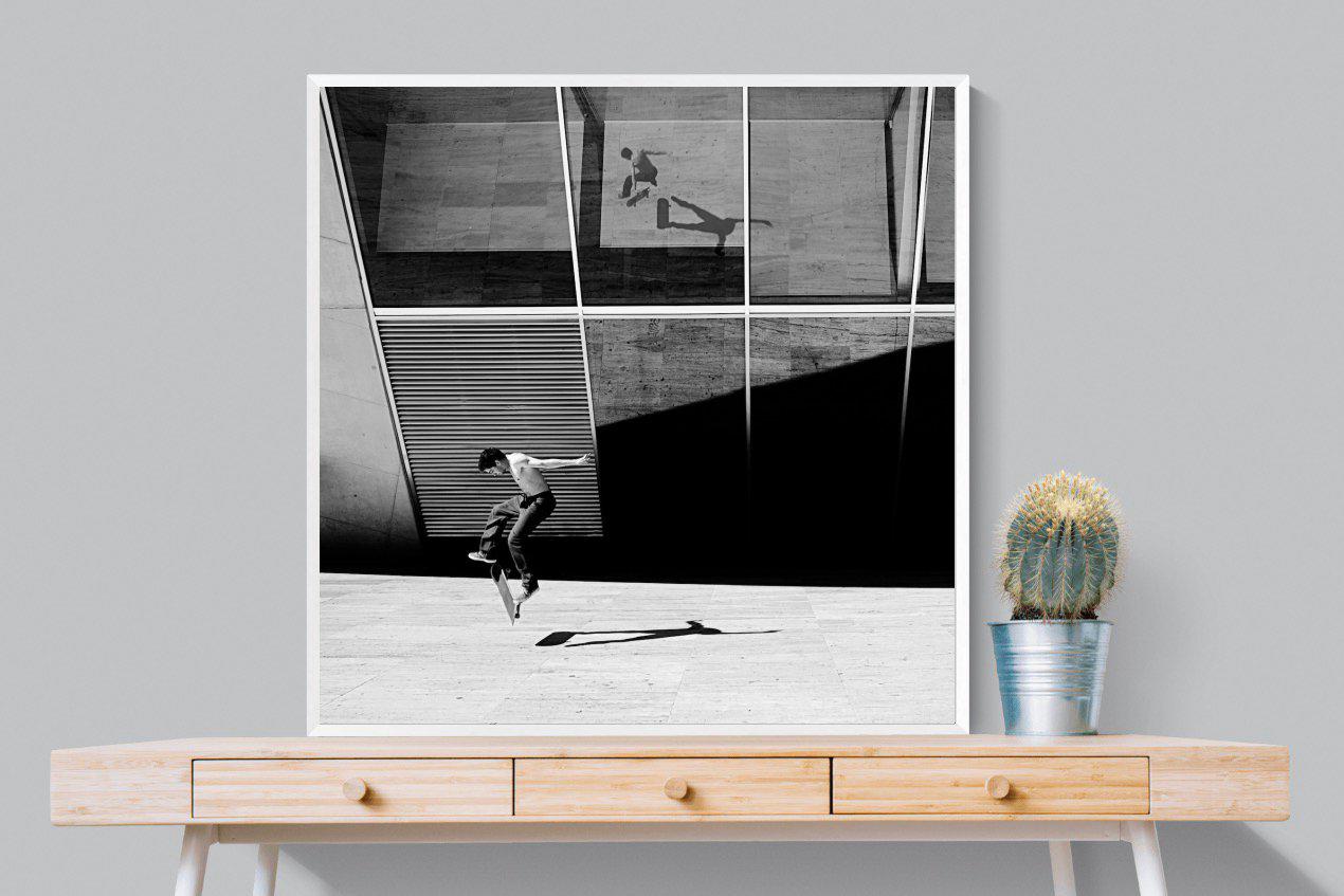 Skater-Wall_Art-100 x 100cm-Mounted Canvas-White-Pixalot