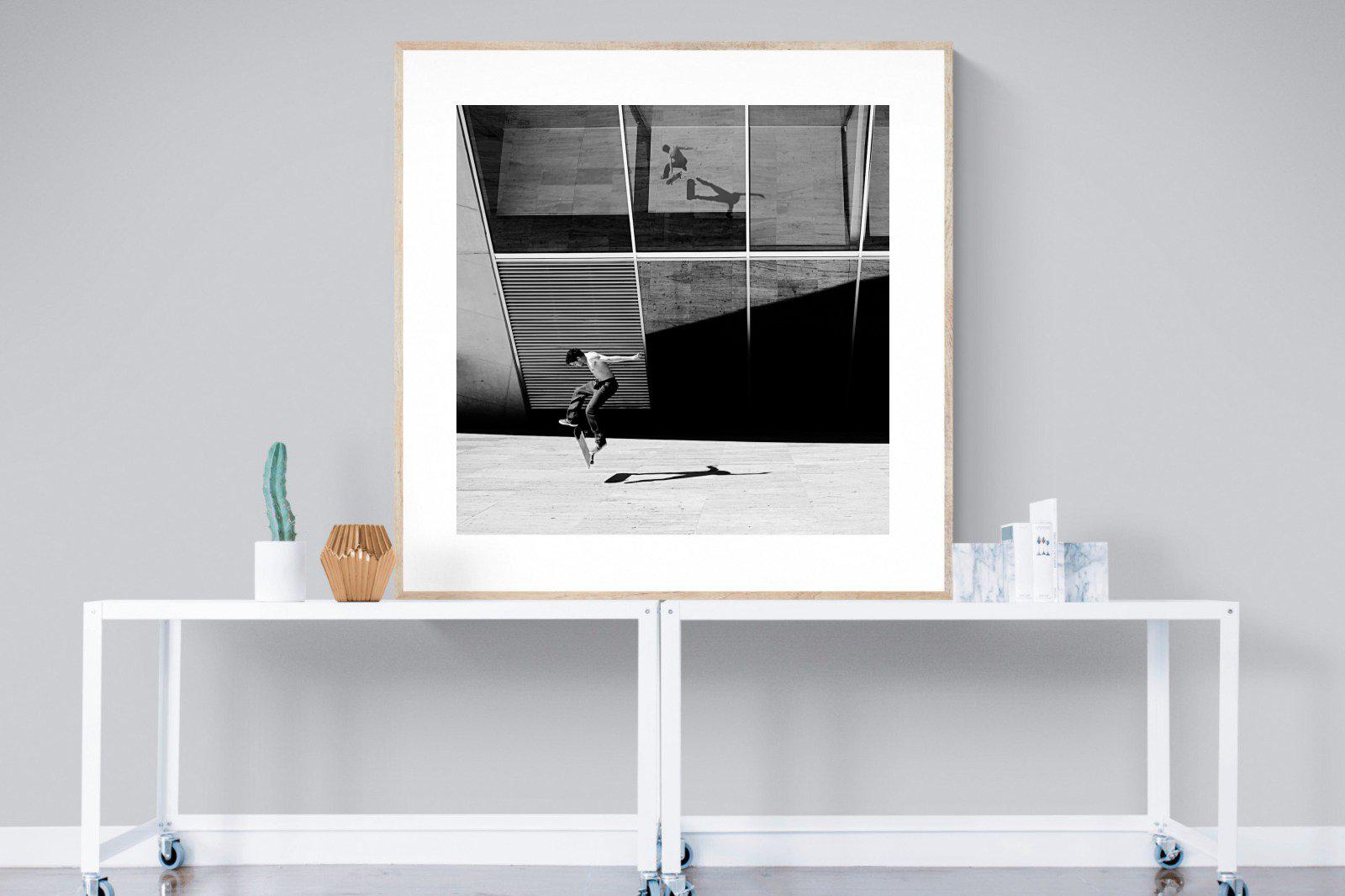 Skater-Wall_Art-120 x 120cm-Framed Print-Wood-Pixalot